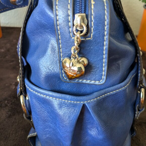 Kathy Van Zeeland Royal Blue Shoulder Bag with Charms - Picture 4 of 12